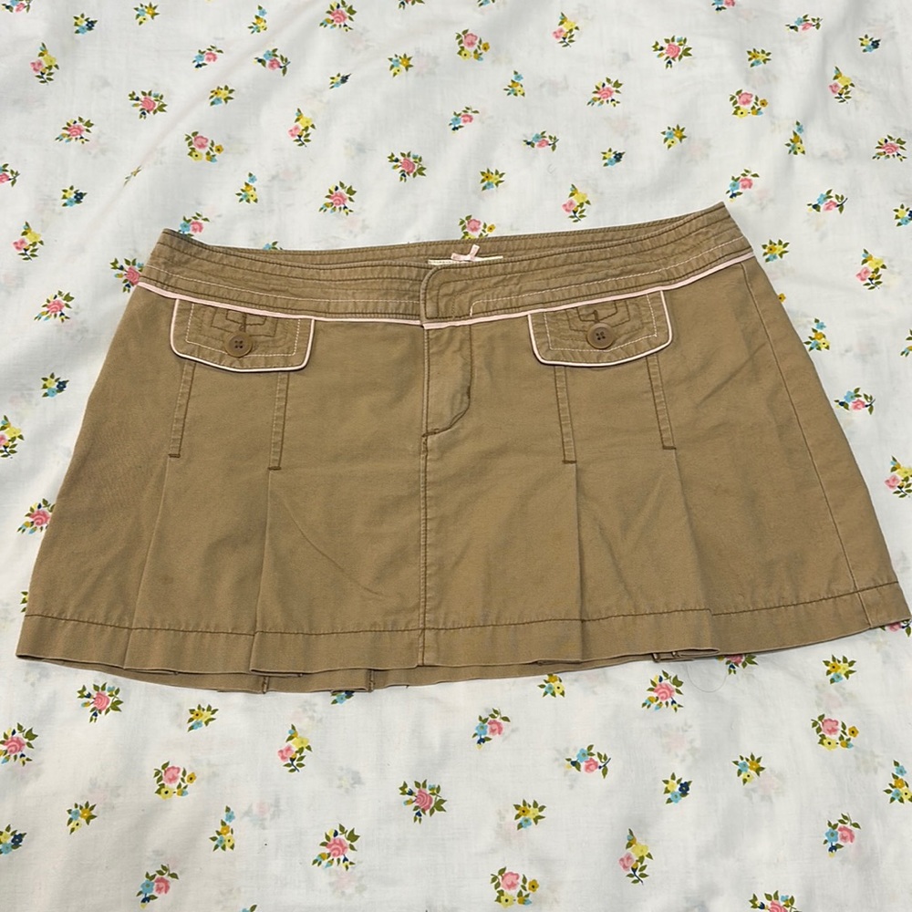 Abercrombie & Fitch Tan Pleated Mini Skirt